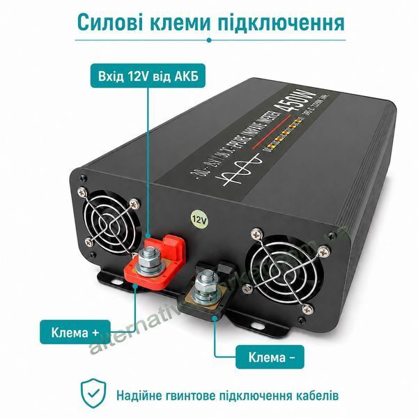 Інвертор 12V-220 "KAIX 4500W SIN", перетворювач напруги 12V-220V (Чиста Сінусоїда, 4500Вт)