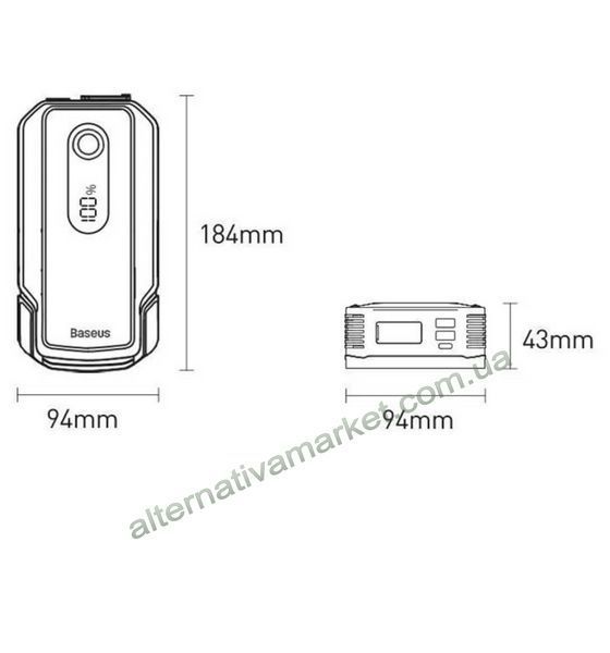 Пуско-зарядное устройство Baseus 20000 mAh, бустер для авто Jump Starter Baseus Super Energy Max
