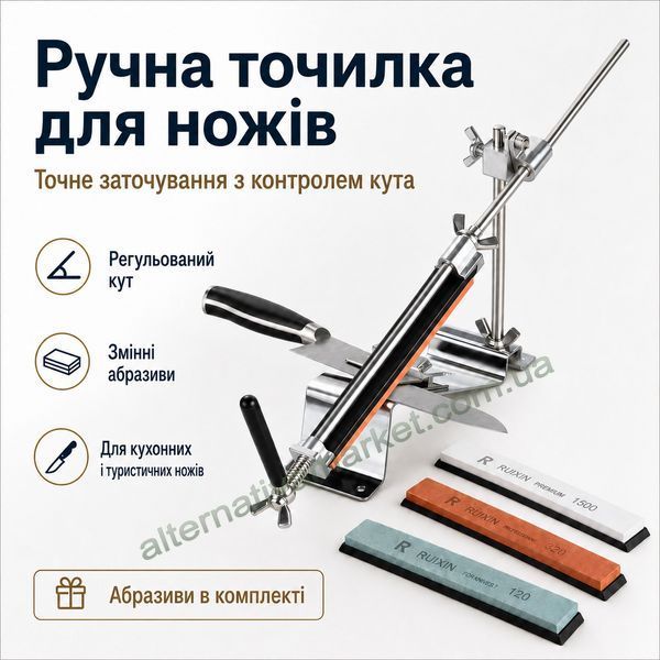 Точилка для ножей Ruixin Pro III, профессиональная точилка для ножей, ножниц, инструмента (4 камня в к-кте)