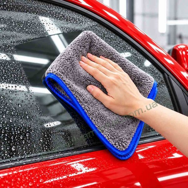 Микрофибровое полотенце для авто, двустороннее кораллово-флисовое, 42&times;48 см