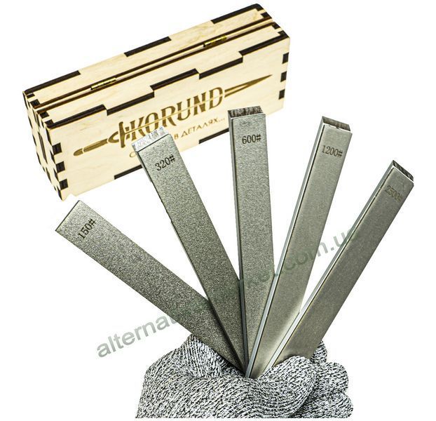 Набор Алмазных брусков "Korund Diamond - S" на алюминиевом бланке (#150, #320, #600, #1200, #2500)