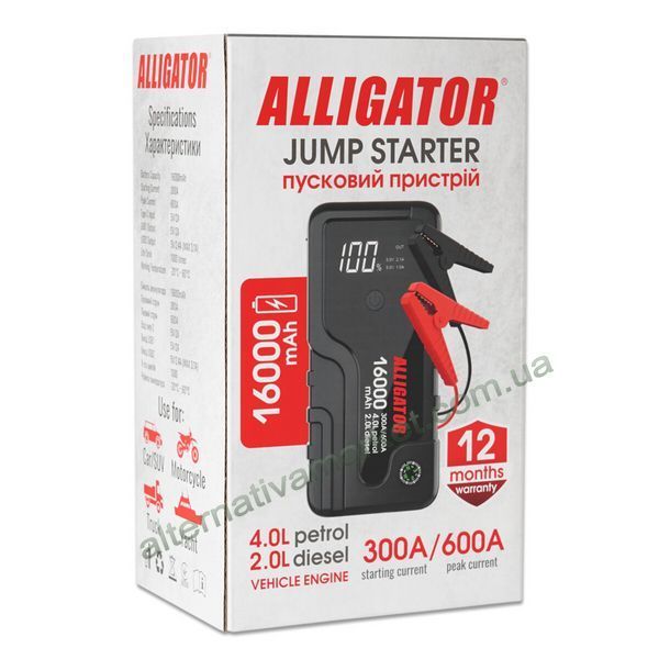 Пусковий пристрій для авто Alligator JS841 300/600 А, 16000 мА&middot;год