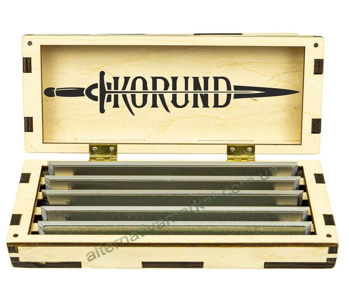 Набор Алмазных брусков "Korund Diamond - F" на алюминиевом бланке (#200, #400, #800, #1500, #3000)