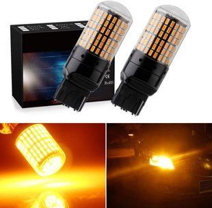 Лампа для поворотів 7440-144LED YEL 21W (Дуже яскрава, CAN-BUS, цоколь T20 7440 W21W, 12V-24V)