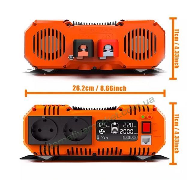Инвертор 12V-220 синусоидальный FCHAO KSC-3000W (Чистая Синусоида, 6000Вт)