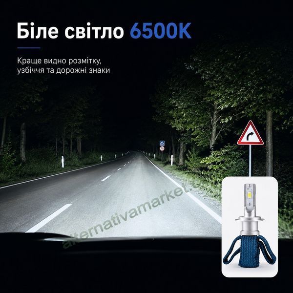LED лампа H7 CSP 3570 6500К, 50Вт, пассивное охлаждение (набор 2шт)
