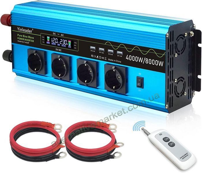 Инвертор 12V-220 "LVYUAN 8000W", преобразователь напряжения 12V-220V (Чистая Синусоида, 8000Вт)