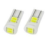 W5W LED лампы T10 5630-6 SMD, 12В, 220 лм, 1.8 Вт (комплект 2 шт.)
