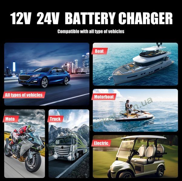 Зарядне для акумулятора Foxsur FPT-250 12V 25A / 24V 15A | AGM, GEL, EFB, LiFePO4 Зарядне для акумулятора Foxsur FPT-250 12V 25A / 24V 15A | AGM, GEL, EFB, LiFePO4