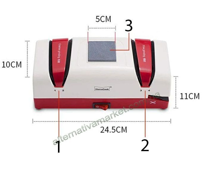 Электроточилка для ножей "MomsCook MTKN-001V12R" (заточка ножей, ножниц, отверток, 60Вт + запаска)