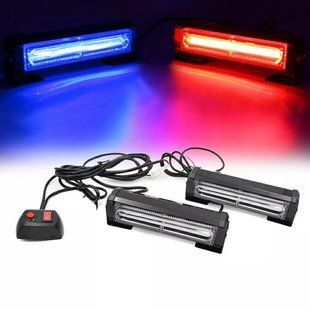 Стробоскоп BLUE-RED STROBE MY-079A в решётку 12V, красно-синий, 2 лампы, 36 Вт