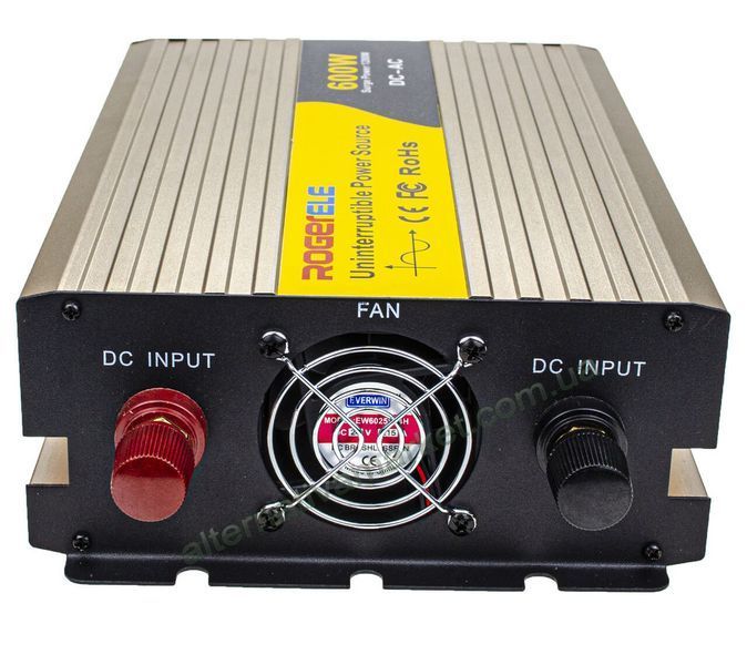 Інвертор 12V-220 "ROGER 1200W" із зарядним пристроєм (функція UPS, Чиста синусоїда, 1200Вт)