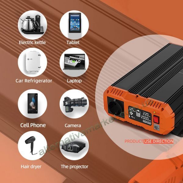 Инвертор 24V-220 синусоидальный FCHAO KSC-3500W (Чистая Синусоида, 7000Вт)