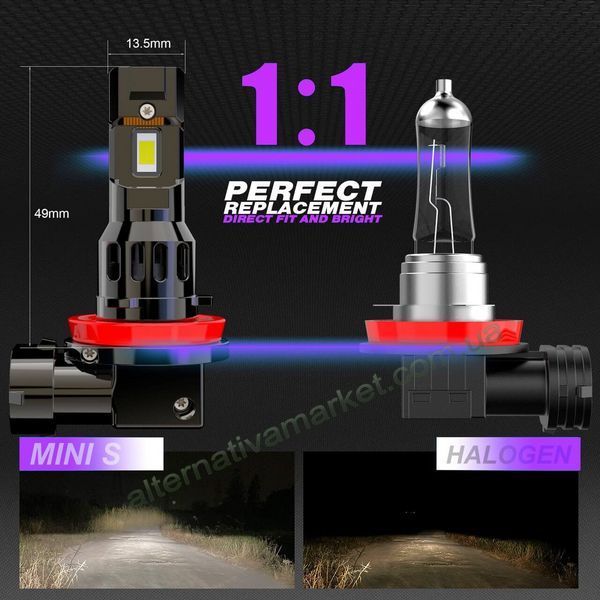 LED лампы H11 (H8, H9) CAN R2. Светодиодные лампы H11 с обманкой