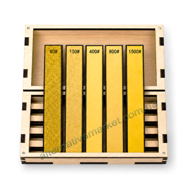 Набор Алмазних точильных камней "DIAMOND GOLD-5TS" (#80, #150, #400, #800, #1500 GRIT)