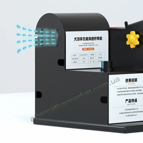 Стрічково шліфувальний верстат "GREE 800W", гриндер для заточування ножів, ножиць, свердел та ін.