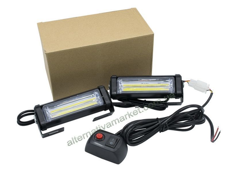 Стробоскоп WHITE STROBE MY-079A білий 12V, 2 COB лампи, 36 Вт