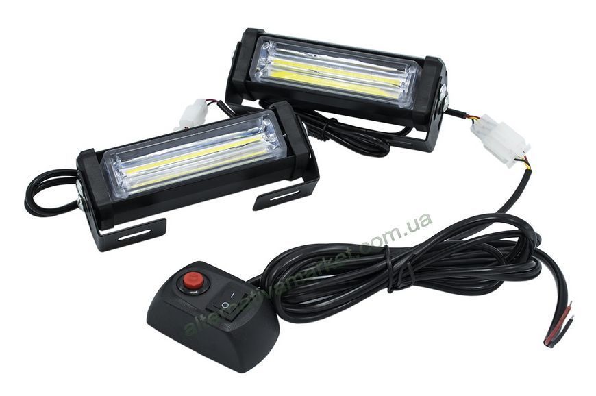 Стробоскоп WHITE STROBE MY-079A білий 12V, 2 COB лампи, 36 Вт