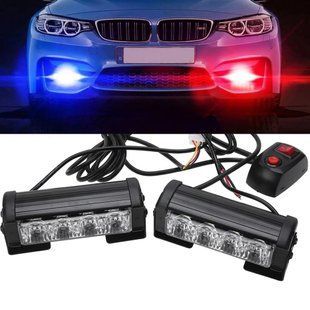 Стробоскоп STROBE MY-110 красно-синий 12V, 36 Вт, 2 лампы по 4 LED