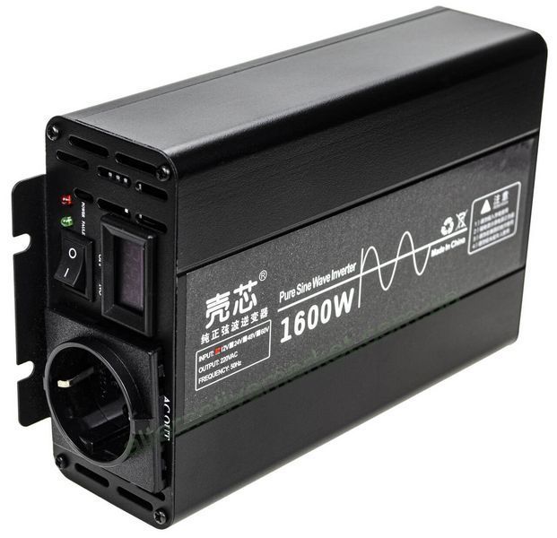Інвертор 12V-220 "KAIX 1600W SIN", перетворювач напруги 12V-220V (Чиста Сінусоїда, 1600Вт)
