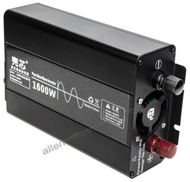 Інвертор 12V-220 "KAIX 1600W SIN", перетворювач напруги 12V-220V (Чиста Сінусоїда, 1600Вт)