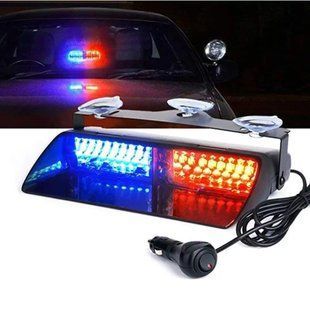 Стробоскоп на лобовое стекло WINDOW STROBE 16LED красно-синий 12V, 16 режимов, 48 Вт