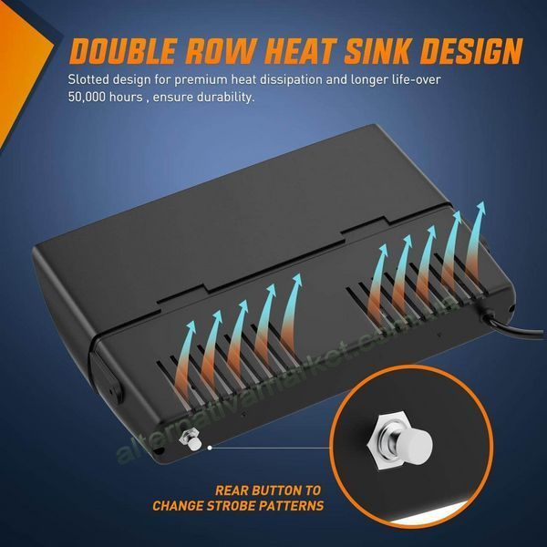 Стробоскоп на лобове скло WINDOW STROBE 16LED червоно-синій 12V, 16 режимів, 48 Вт