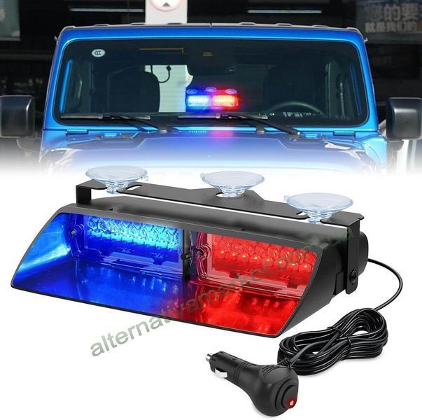 Стробоскоп на лобове скло WINDOW STROBE 16LED червоно-синій 12V, 16 режимів, 48 Вт