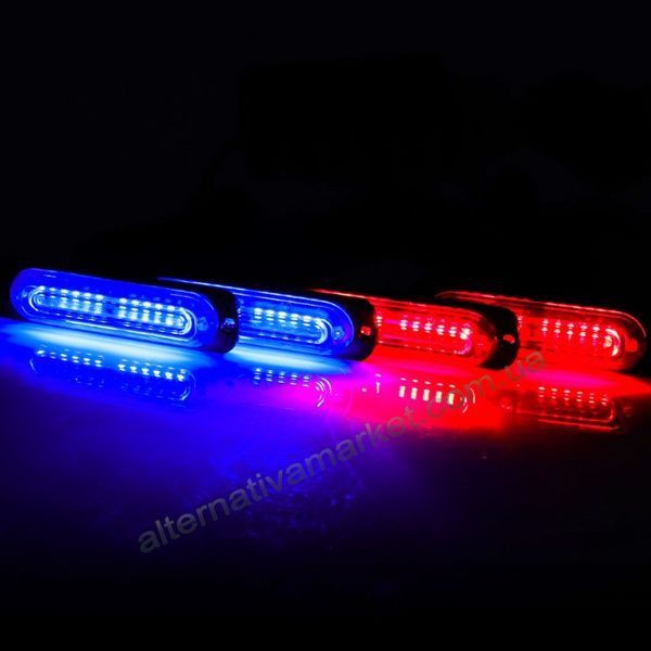 Стробоскоп Federal Police 4D-12T червоно-синій 12/24V, 4 модулі, під решітку