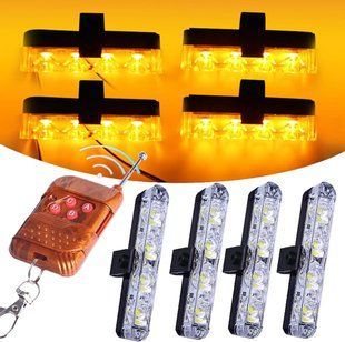 Стробоскоп Federal Police 9204-4LED жёлтый 12V, 4 лампы, с пультом