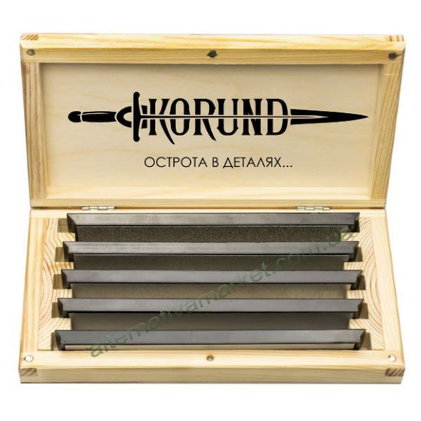 Алмазные камни для заточки, набор "KorunD ALM-5 UNI" (#80, #150, #240, #800, #1000 GRIT)