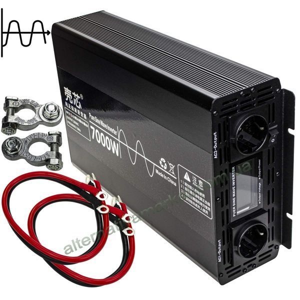 Інвертор 12V-220 "KAIX 7000W SIN", перетворювач напруги 12V-220V (Чиста Сінусоїда, 7000Вт)