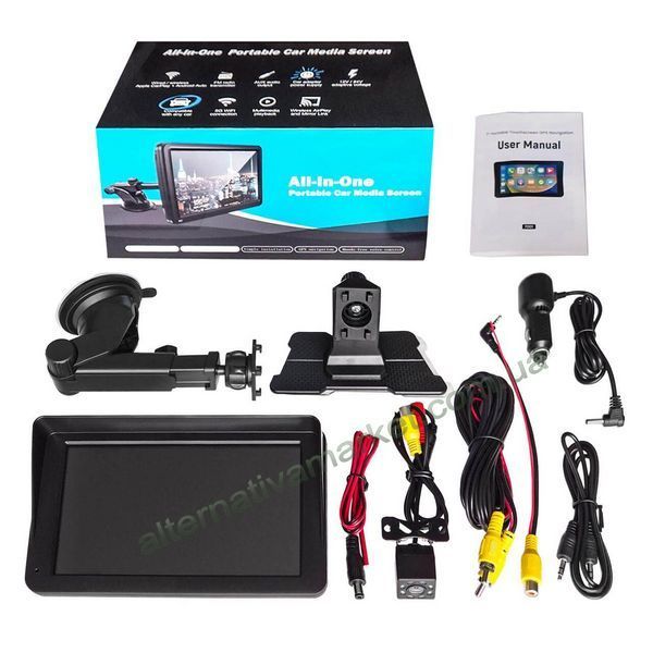 Андроїд монітор для авто 7" з камерою заднього виду, CarPlay, Android Auto, Mirror Link