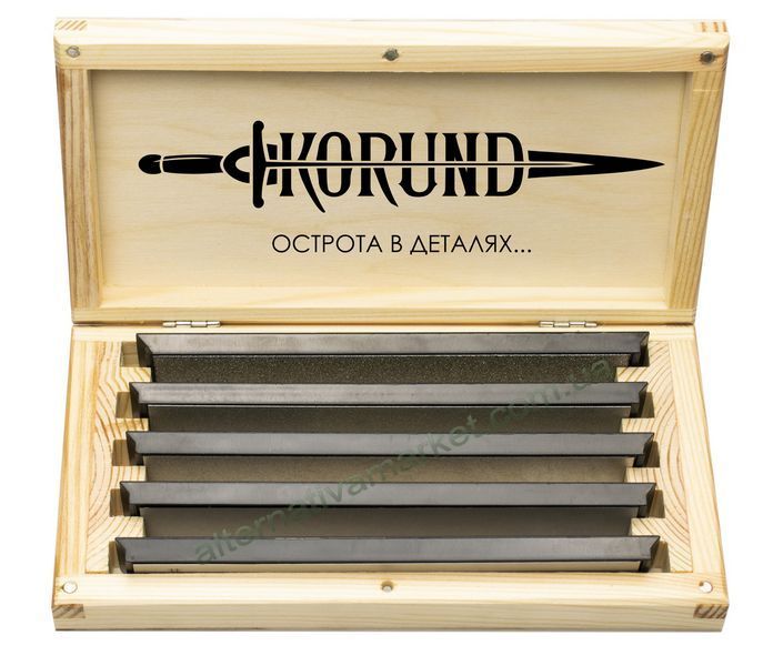 Алмазные камни для заточки, набор "KorunD ALM-5V1" (#80, #150, #320, #600, #1200 GRIT)