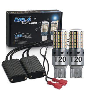 Дневные ходовые огни в поворотники 2 в 1 120 LED (7440 / T20 / W21W, CANBUS)
