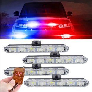 Стробоскоп Federal Police 9206-4LED красно-синий 12V, 4 лампы, с пультом