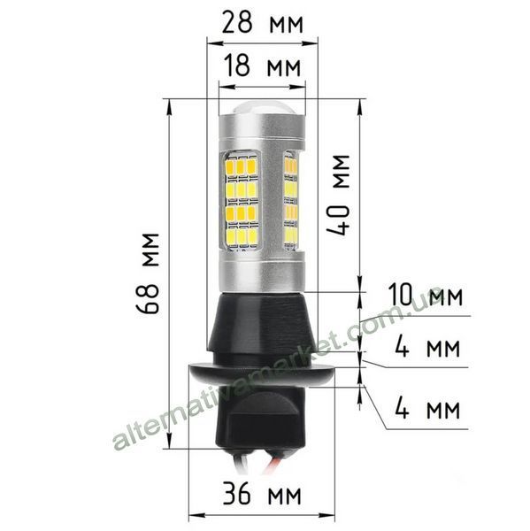 Дневные ходовые огни в поворотники 2в1 42 LED (BAU15S / PY21W, CANBUS)