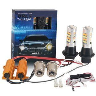 Дневные ходовые огни в поворотники 2в1 42 LED (BAU15S / PY21W, CANBUS)