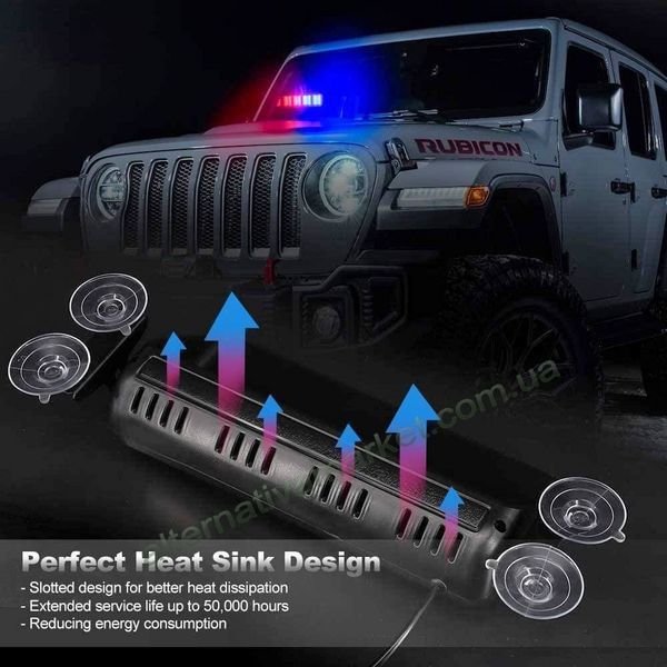 Стробоскоп Flashing KING-S32 на лобове скло 12/24V, червоно-синій, 32 LED