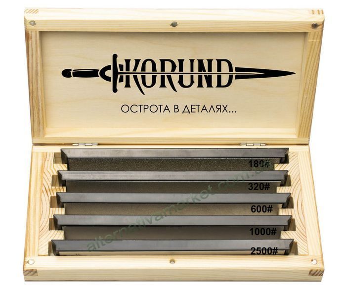 Алмазные камни для заточки "KorunD ALM-5V3" (#150, #320, #600, #1000, #2500 GRIT)