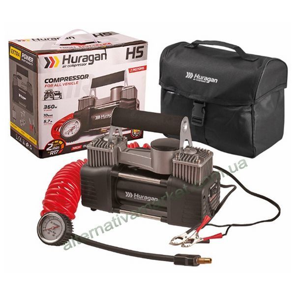 Компресор автомобільний Huragan H5 (H0500) двопоршневий 85 л/хв