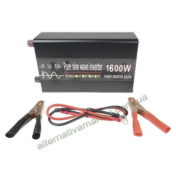 Инвертор 12 220 V, преобразователь 12 220 V 1600/800w чистая синусоида