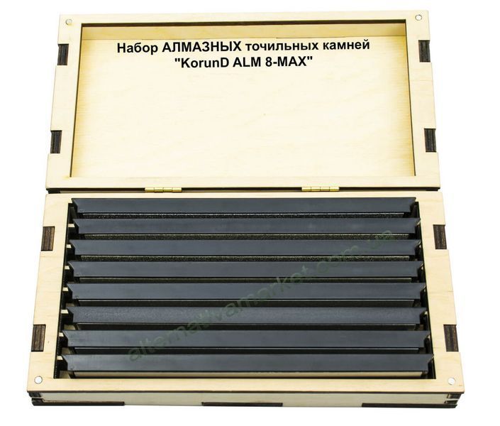 Алмазные камни для заточки, набор "KorunD ALM-8MAXV2" (#120, #200, #320, #400, #1200, #1500, #2000, #3000 GRIT)